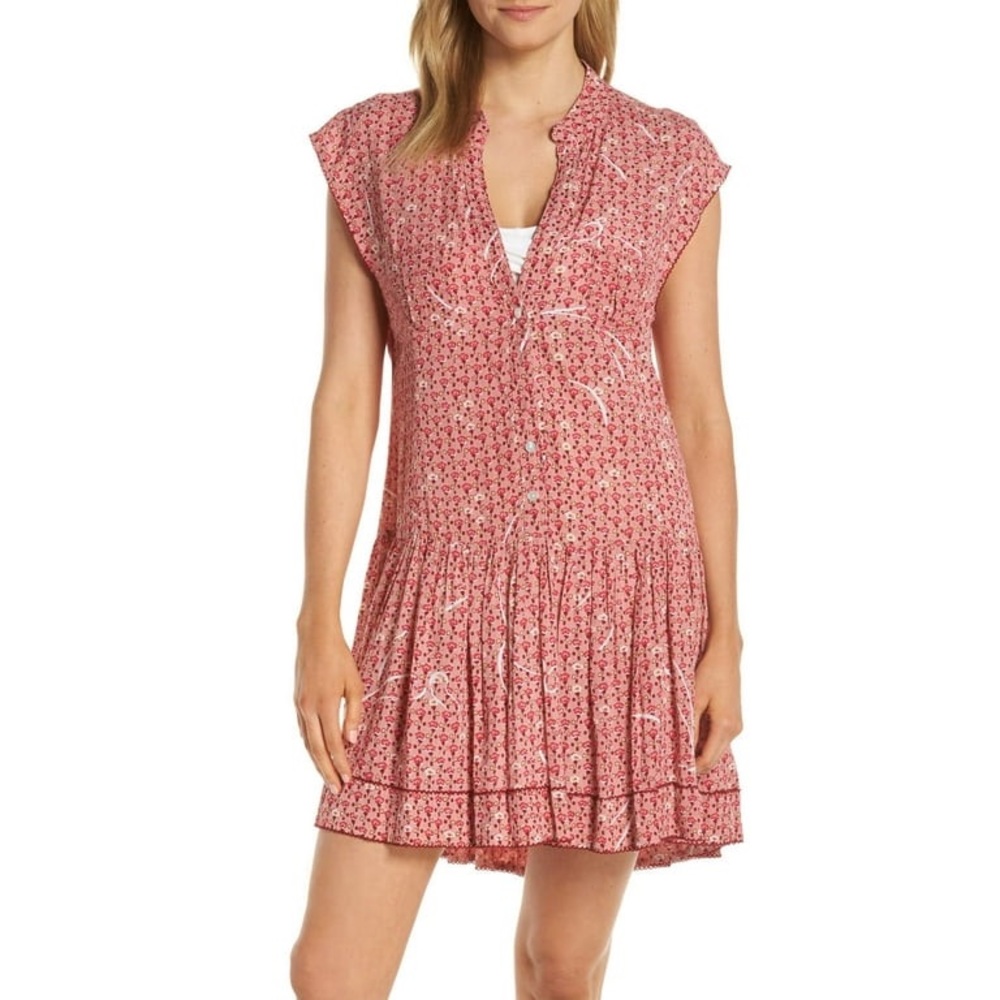Poupette Red Floral Amora Dress, S